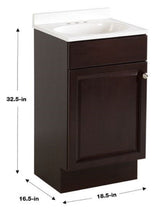 Project Source 18-in Java Single Sink Bathroom Vanity with White Cultured Marble Top