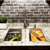 AKDY Handmade 33-in x 22-in Stainless Steel Single Bowl Undermount Residential Workstation Kitchen Sink All-in-One Kit