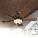 Harbor Breeze Echolake 52-in Oil-Rubbed Bronze LED Indoor/Outdoor Ceiling Fan with Light Kit (5-Blade)