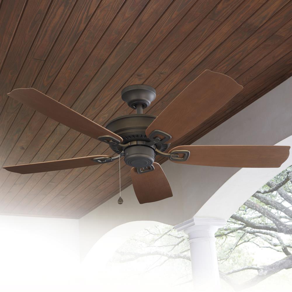 Harbor Breeze Echolake 52-in Oil-Rubbed Bronze LED Indoor/Outdoor Ceiling Fan with Light Kit (5-Blade)