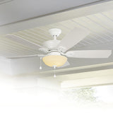 Harbor Breeze Echolake 52-in White LED Indoor/Outdoor Ceiling Fan (5-Blade)