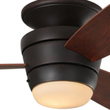 Harbor Breeze Mazon 44-in Oil-Rubbed Bronze LED Indoor Flush Mount Ceiling Fan with Remote, 3-Blade