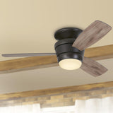 Harbor Breeze Mazon 44-in Oil-Rubbed Bronze LED Indoor Flush Mount Ceiling Fan with Remote, 3-Blade