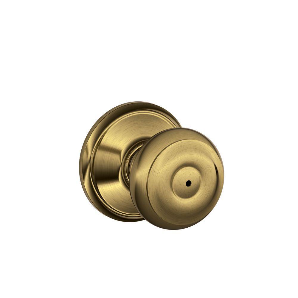 Georgian Satin Nickel Privacy Bed/Bath Door Knob - Super Arbor