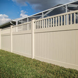 Freedom Portsmouth 9-ft H x 5-in W Sand Vinyl End Fence Post (Assembled)