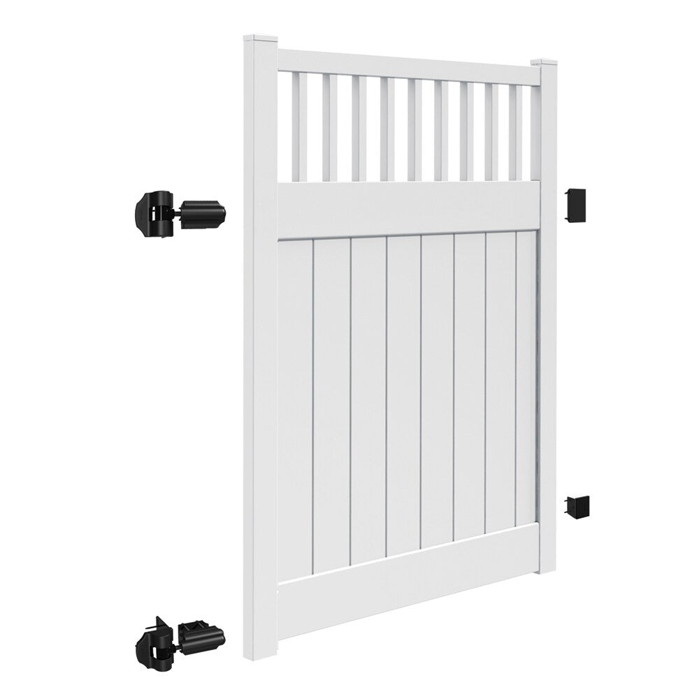 Freedom Portsmouth 6-ft H x 5-ft W White Vinyl Fence Gate Kit (Unassembled)