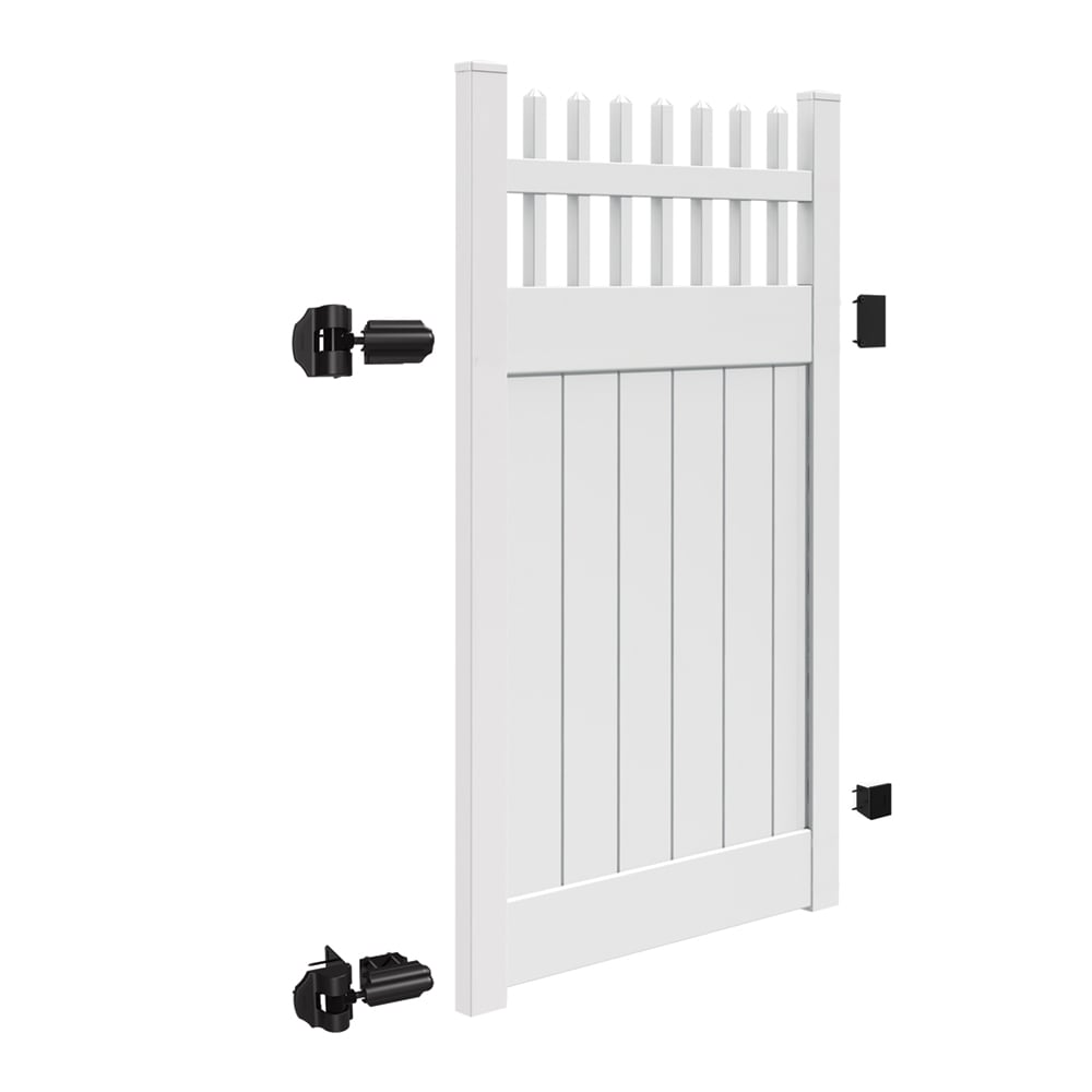 Freedom Wakefield 6-ft H x 4-ft W White Vinyl Fence Gate Kit (Unassembled)