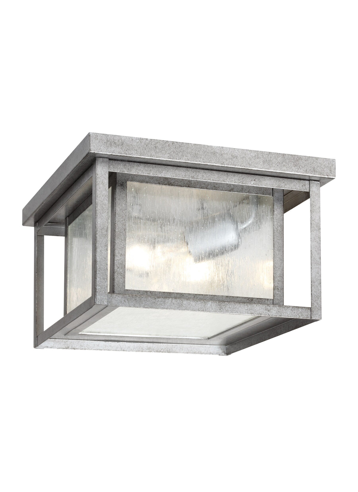 Sea Gull Lighting Hunnington 10-in W Weathered Pewter Outdoor Flush Mount Light