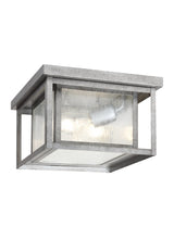 Sea Gull Lighting Hunnington 10-in W Weathered Pewter Outdoor Flush Mount Light