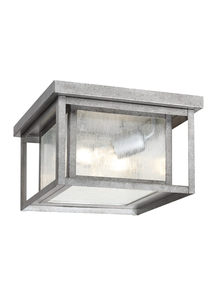 Sea Gull Lighting Hunnington 10-in W Weathered Pewter Outdoor Flush Mount Light