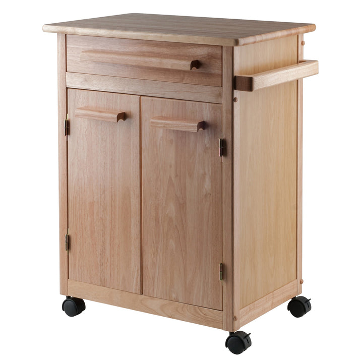 Winsome Wood Brown Composite Base with Composite Wood Top Rolling Kitchen Cart (18.2-in x 26.9-in x 34.5-in)