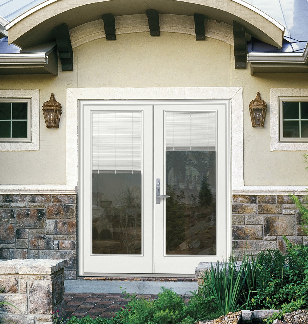 JELD-WEN 60-in x 80-in Fiberglass French, Right-hand inswing – installed room view