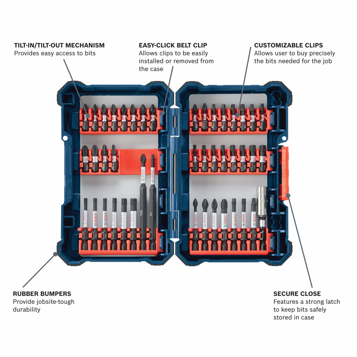 Bosch Custom Case 44-Piece 1/4-in Impact Driver Bit Set