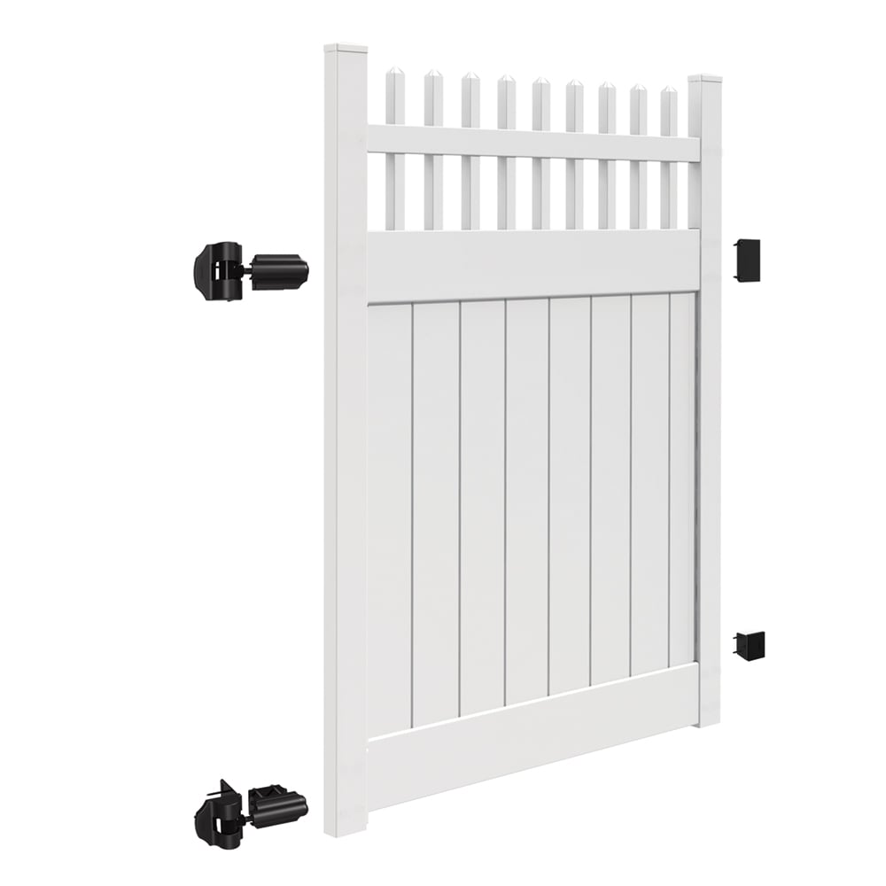 Freedom Wakefield 6-ft H x 5-ft W White Vinyl Fence Gate Kit (Unassembled)