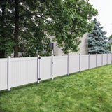 Freedom Emblem 5-ft H x 8-ft W White Privacy Vinyl Flat-top Fence Panel (Unassembled)