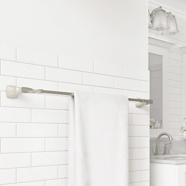Delta Sawyer 24-in Satin Nickel Wall Mount Single Towel Bar