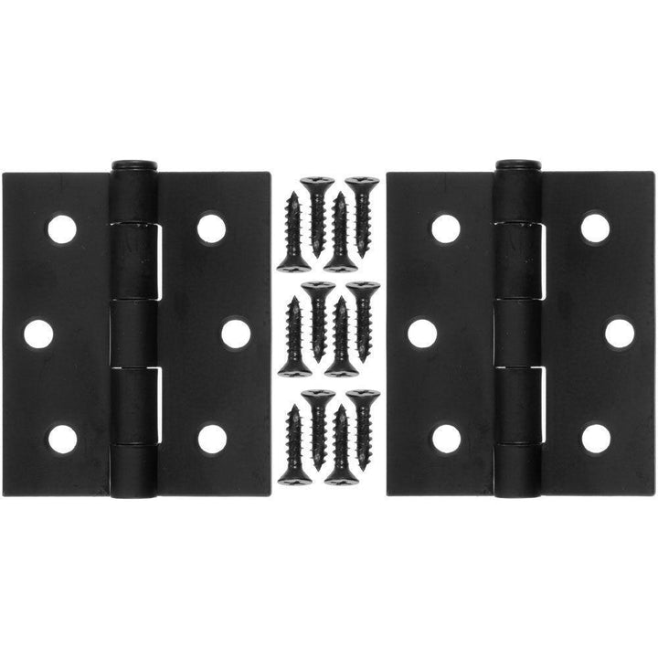 3 in. x 2.5 in. Steel and Black Hinge (1-Pair) - Super Arbor