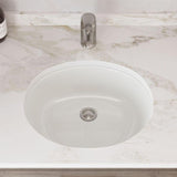 MR Direct 19 in. Undermount Bathroom Sink in White with White SinkLink and Pop-Up Drain in Brushed Nickel