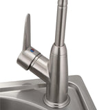 All-in-One 24.2 in. x 21.3 in. x 33.8 in. Stainless Steel Utility Sink and Large Empire Red Drawer Cabinet - Super Arbor