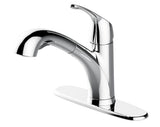 Project Source Polished Chrome 1-Handle Deck-Mount Pull-Out Kitchen Faucet with Lever and Deck Plate