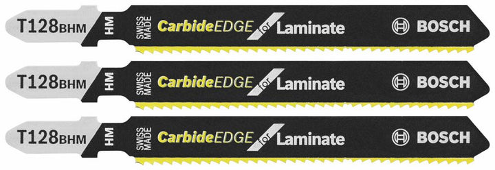 Bosch 3-Piece 3-5/8-in T-Shank Jigsaw Blade, 14 TPI Carbide for Laminate (T128BHM3)