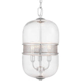 Progress Lighting Cayce 3-Light Polished Chrome Mid-century Clear Glass Urn Mini Hanging Pendant Light