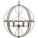 Progress Lighting Brandywine 6-Light Antique Bronze Transitional Globe Large Hanging Pendant Light