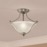 Portfolio 17.32-in Brushed Nickel Traditional Semi-Flush Mount Light