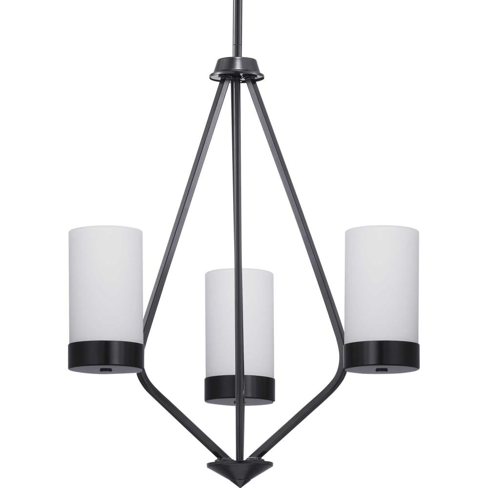 Progress Lighting Elevate 3-Light Matte Black Modern/Contemporary Chandelier