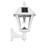 Baytown II Bulb 1-Light White LED Outdoor Solar Post/Wall Light with GS Light Bulb, Warm-White