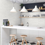 Elida Ceramica Painted Bricks White 2-in x 9-in Glazed Ceramic Brick Subway Wall Tile