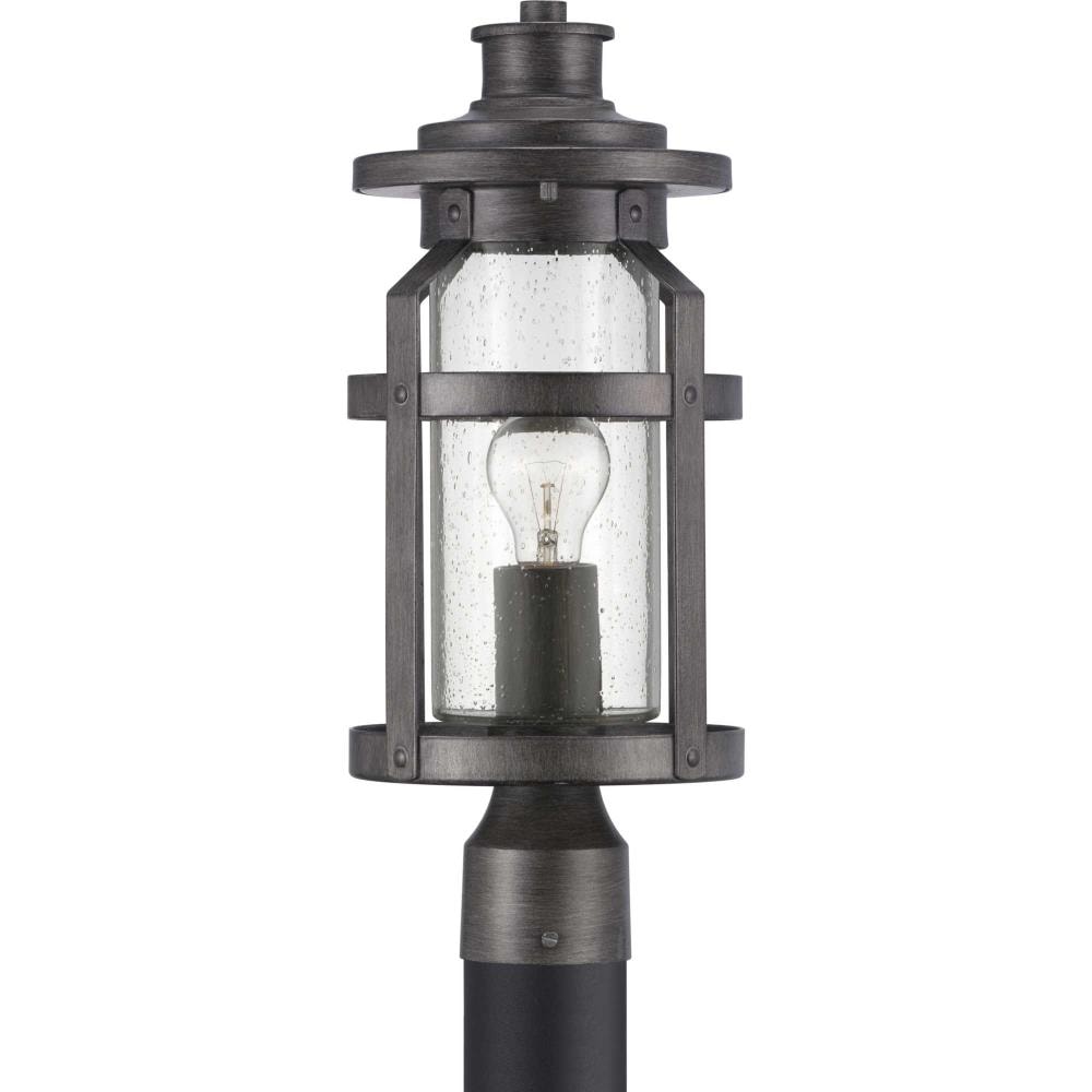 Progress Lighting Haslett 18-in Antique Pewter Farmhouse Outdoor Post Lantern, 100W Max