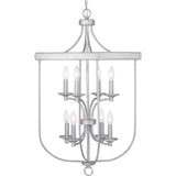 Progress Lighting Gulliver 8-Light Galvanized with Antique White Coastal Lantern Medium Hanging Pendant Light