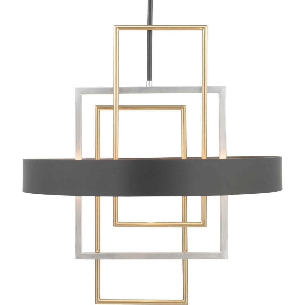 Progress Lighting Adagio 6-Light Black Modern/Contemporary Geometric Large Hanging Pendant Light