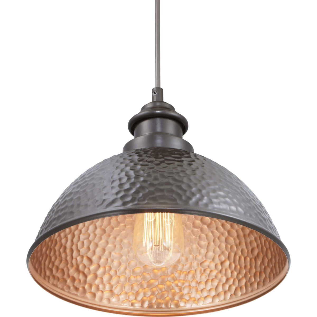 Progress Lighting Englewood Antique Bronze Farmhouse Dome Pendant Light, 12-in W x 8-in H