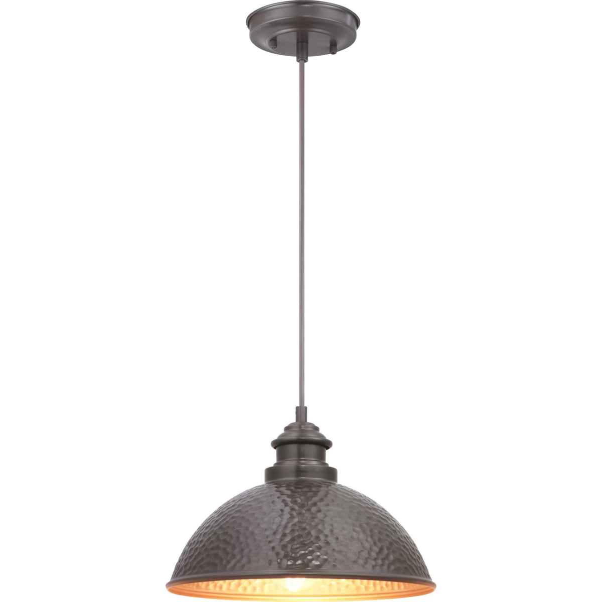 Progress Lighting Englewood Antique Bronze Farmhouse Dome Pendant Light, 12-in W x 8-in H
