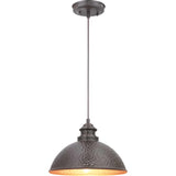 Progress Lighting Englewood Antique Bronze Farmhouse Dome Pendant Light, 12-in W x 8-in H