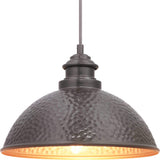 Progress Lighting Englewood Antique Bronze Farmhouse Dome Pendant Light, 12-in W x 8-in H