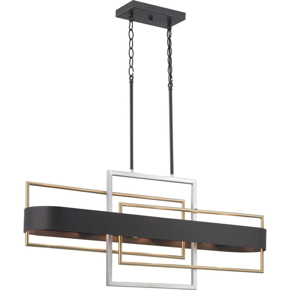 Progress Lighting Adagio 6-Light Matte Black Modern/Contemporary Chandelier