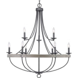Progress Lighting Gulliver 9-Light Black Coastal Chandelier