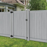Freedom 8.5-ft H x 5-in W Woodgrain Gray Vinyl End Fence Post (Assembled)