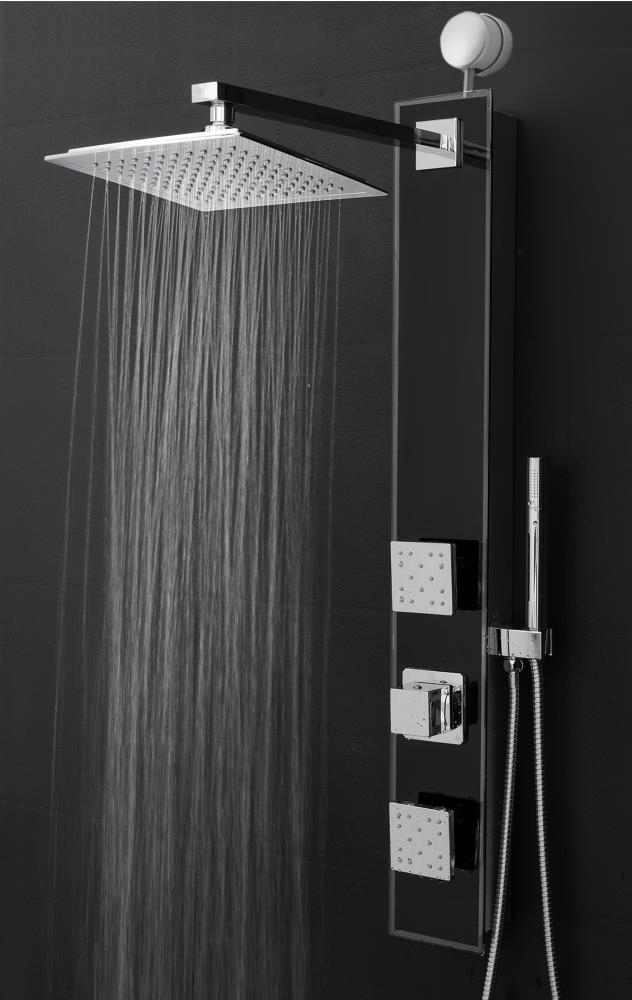 AKDY 35-in Black 2-Spray Shower Panel System