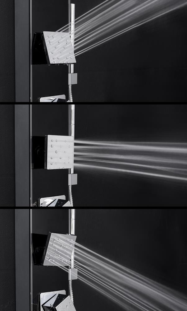 AKDY 35-in Black 2-Spray Shower Panel System