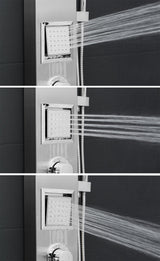 AKDY 39-in Brushed Stainless Steel Dual-Head 2-Spray Shower Panel System with 4-Way Diverter (Valve Included)