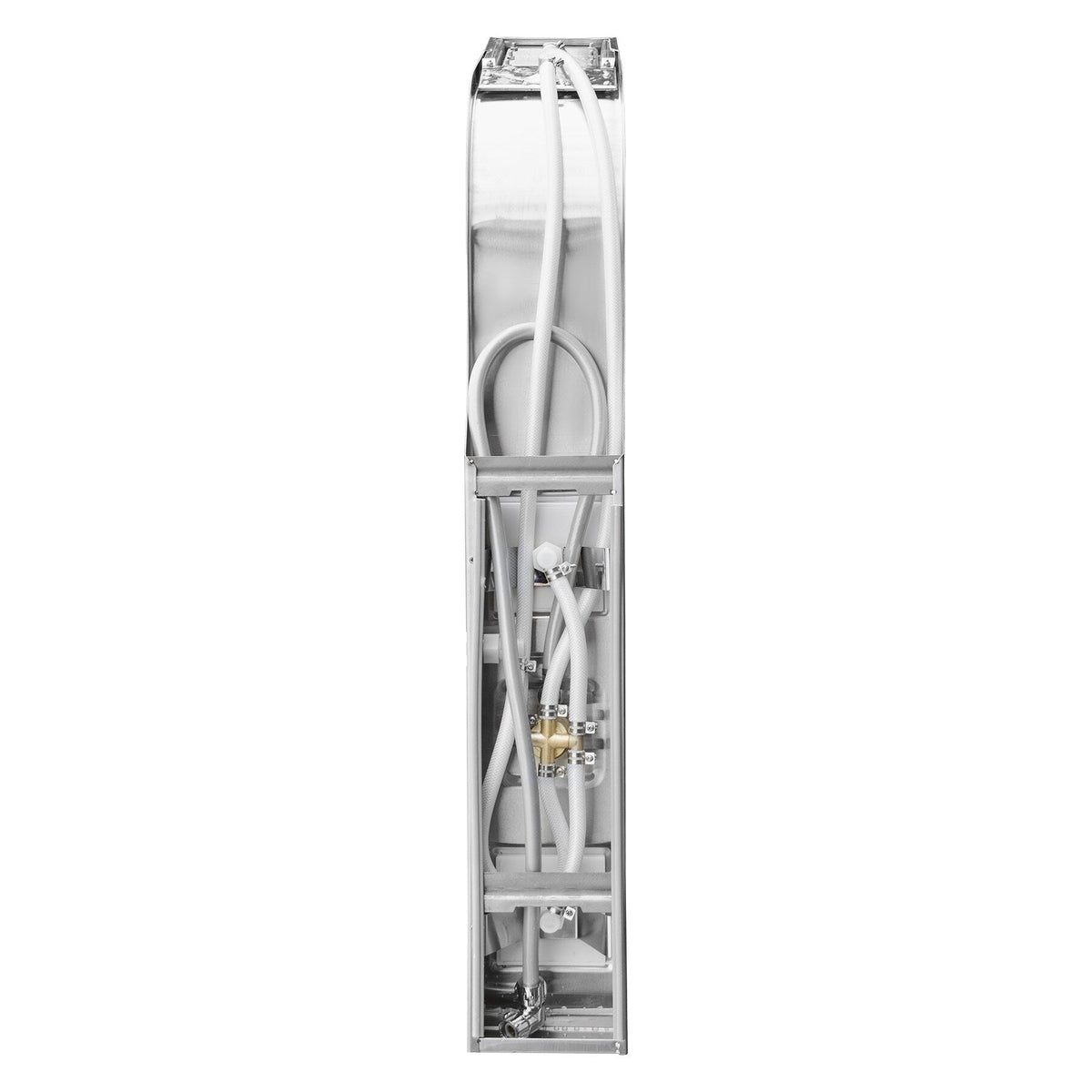 AKDY 39-in Brushed Stainless Steel Dual-Head 2-Spray Shower Panel System with 4-Way Diverter (Valve Included)