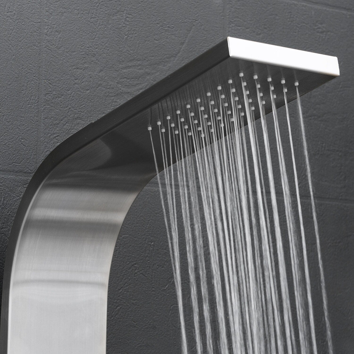 AKDY 39-in Brushed Stainless Steel Dual-Head 2-Spray Shower Panel System with 4-Way Diverter (Valve Included)