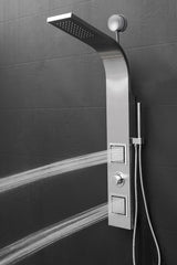 AKDY 39-in Brushed Stainless Steel Dual-Head 2-Spray Shower Panel System with 4-Way Diverter (Valve Included)