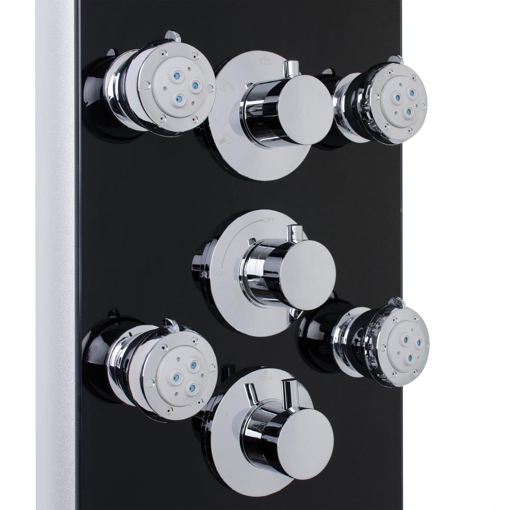 AKDY 52-in Black 8-Spray Shower Panel System