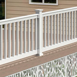 Freedom 4-in x 4-in White Vinyl Deck Post Base Trim