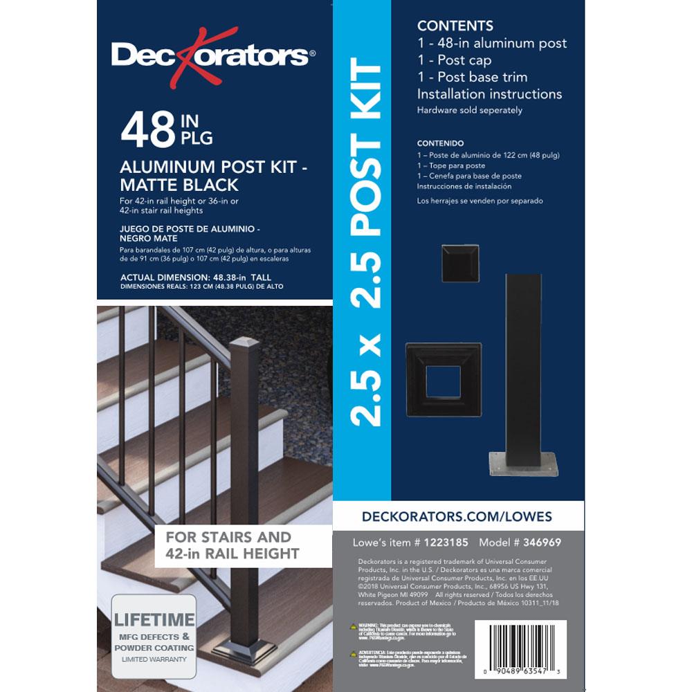 Deckorators (Common: 3-in x 3-in x 4-ft; Actual: 3-in x 3-in x 4-ft) Aluminum Deck Post